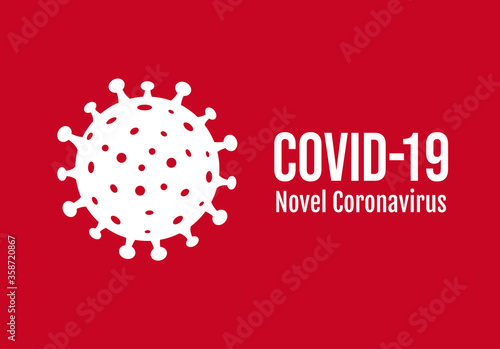 Coronavirus Sign Poster Isolated Red Background With Gradient Mesh, Vector Illustration