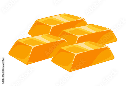 Gold bars shiny financial assets, business and savings