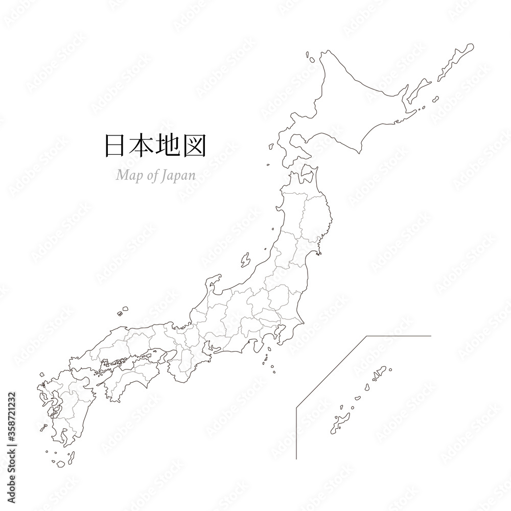 日本地図 白地図 Stock Vector Adobe Stock