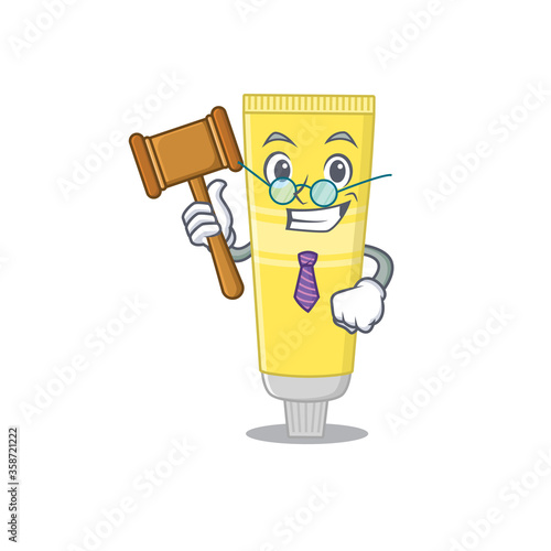 A judicious judge of hair dye caricature concept wearing glasses
