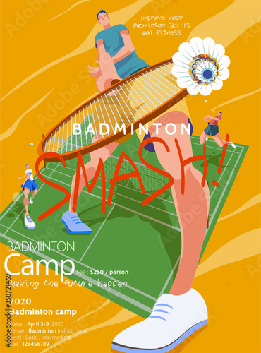 Badminton camp promotion poster