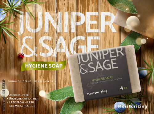 Herbal bar soap ad template