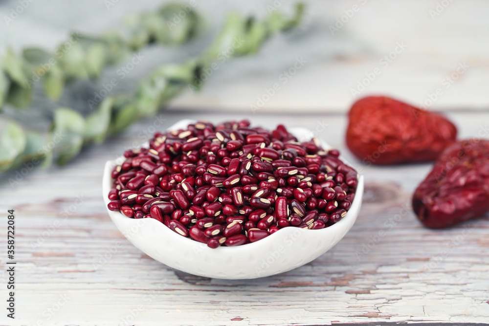 Raw Organic Red Adzuki Beans in a Bowl Raw Organic Red Adzuki Beans in a Bowl