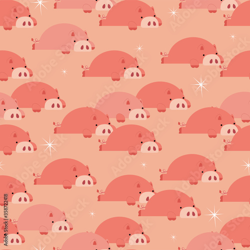Flat piggy seamless wallpaper