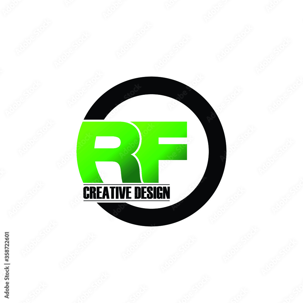 Obraz premium Letter RF circle logo icon design vector. monogram logo vector illustration.