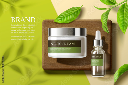 Ad template for essence and cream