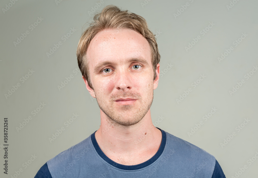 Fototapeta premium Face of handsome man with blond hair