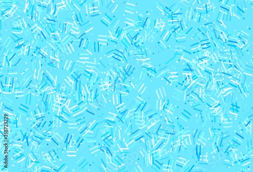 Light BLUE vector template with repeated sticks, dots.