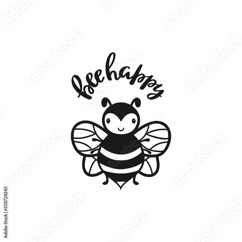 Illustration of Cute Smiling Bee