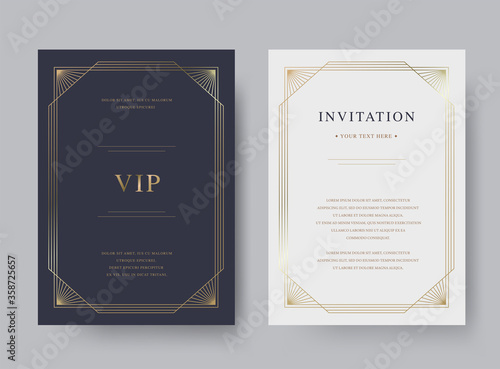 Luxury vintage golden vector invitation card template
