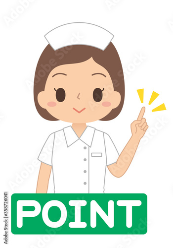 POINTの文字を伝える看護師のアイコン