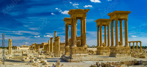 It's Beautiful view of the ruins in the desert of Syria, Palmyra