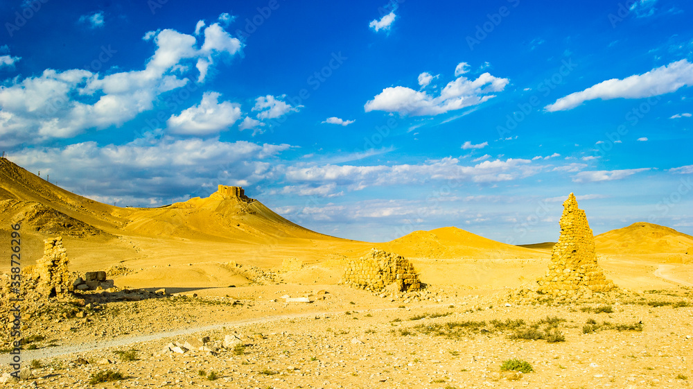 It's landscape of the desert of Syria, near Palmyra