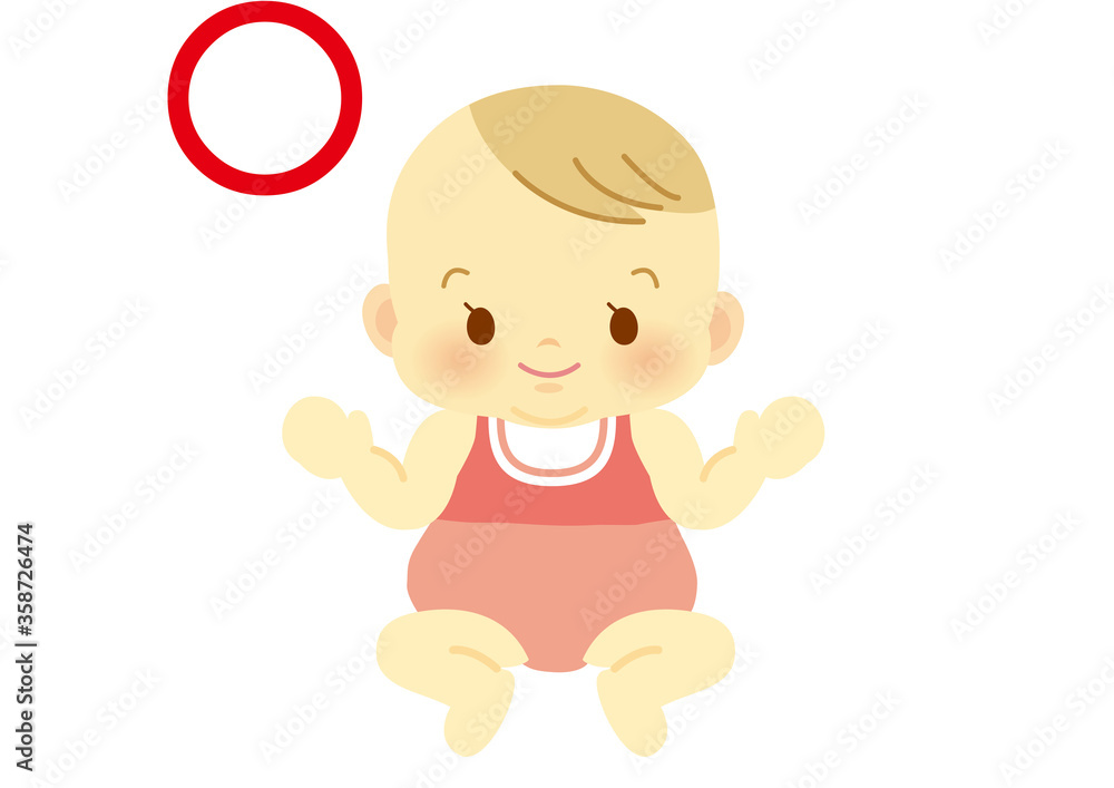 Obraz premium 赤ちゃん05 〇体調の良い状態 ピンク 