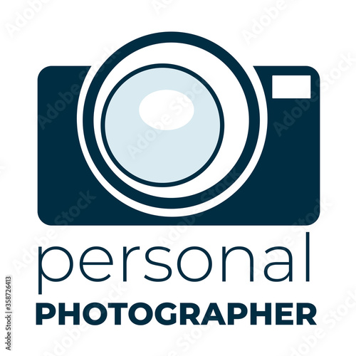 Personal photographer camera logotype for professional studio vector