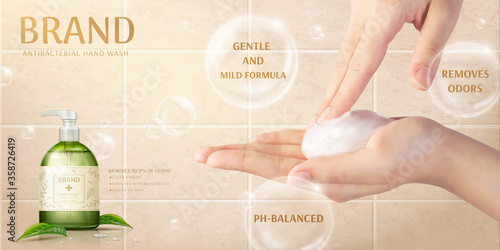 Hand wash ad template