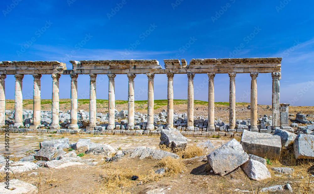 Fototapeta premium It's Ruins of the columns of Apamea, Syria.