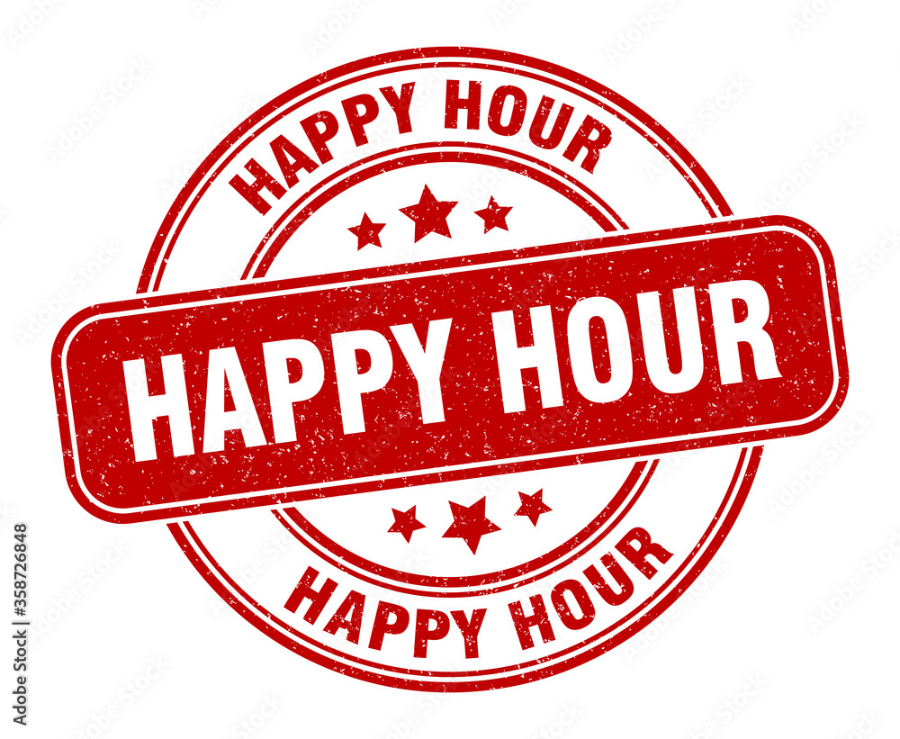 happy hour stamp. happy hour label. round grunge sign happy hour stamp. happy hour label. round grunge sign