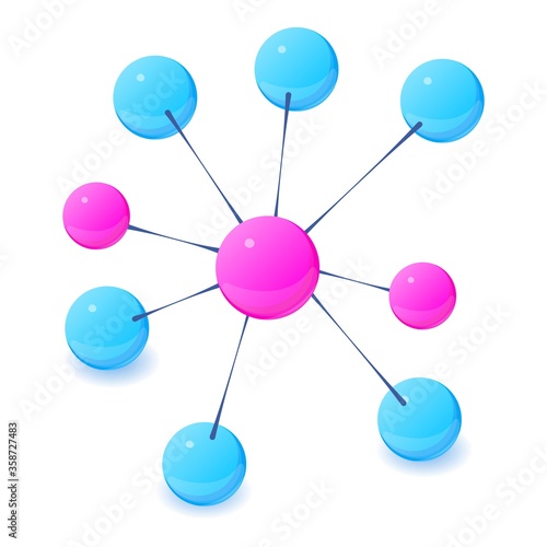 Molecule icon. Isometric illustration of molecule vector icon for web