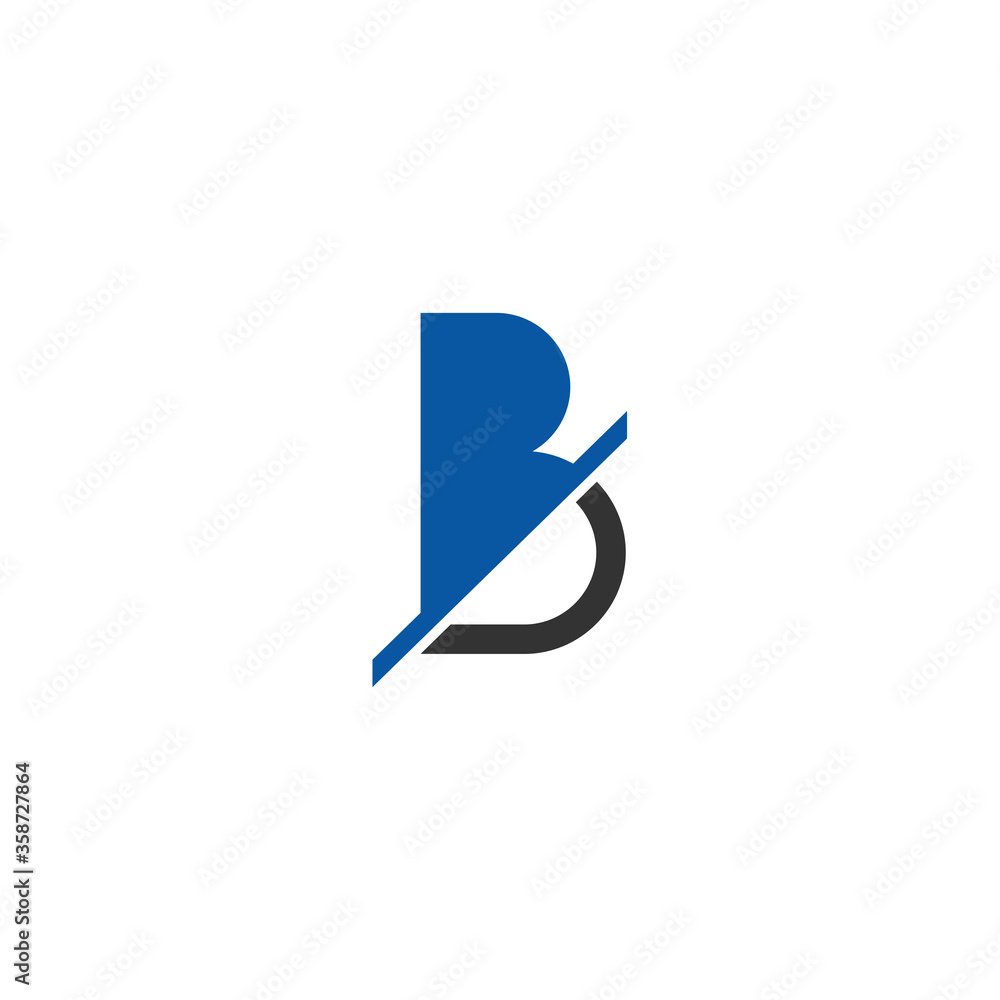 initial letter B logo flat style design template initial letter B logo flat style design template