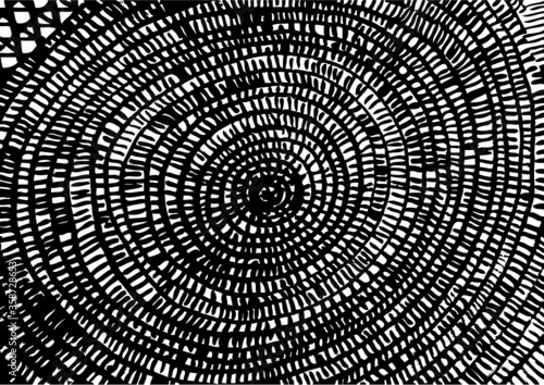 Vector illustration of black and white graphic abstract labyrinth pattern background.