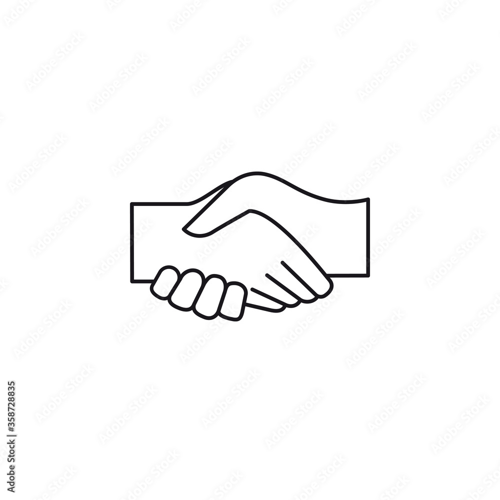 Handshake vector line icon. Agreement, friendship, partnership outline symbol. Handshake vector line icon. Agreement, friendship, partnership outline symbol.