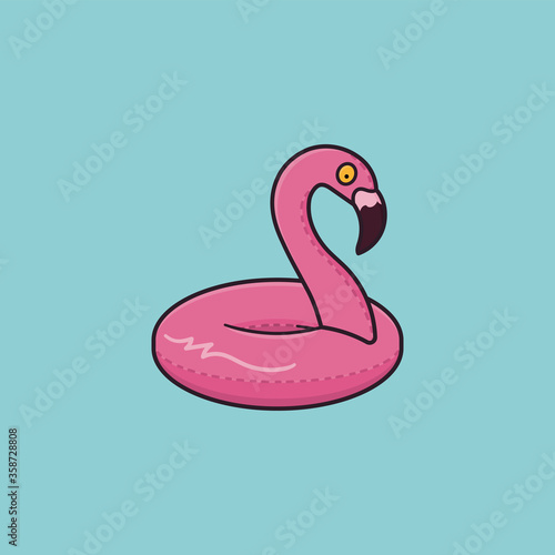 Pink Flamingo floater vector illustration for  Pink Flamingo Day on June 23. Swimming aid color symbol.