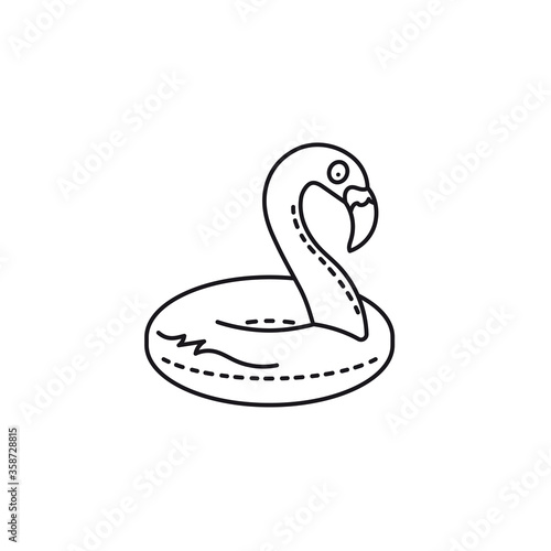 Flamingo floater vector line icon