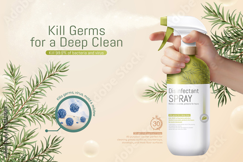 Disinfectant spray ad template