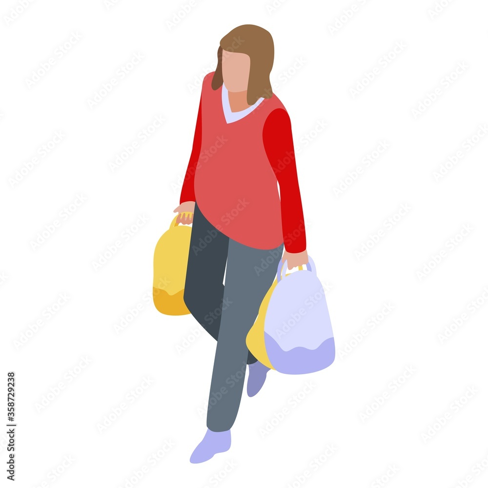 Shopping buyer icon. Isometric of shopping buyer vector icon for web design isolated on white background