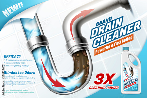 Ad template for drain cleaner