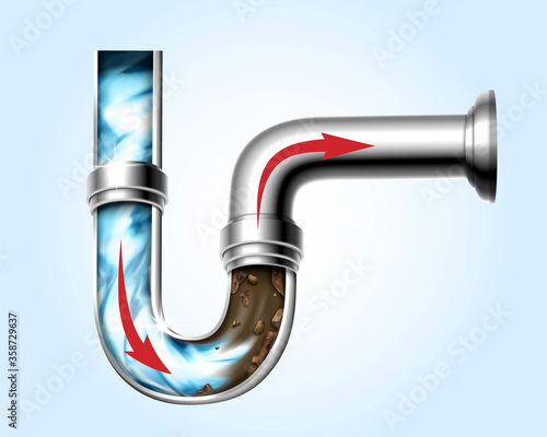 Fotografie, Obraz Effect for unclogging water pipe