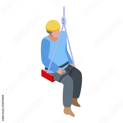 Industrial climber man icon. Isometric of industrial climber man vector icon for web design isolated on white background