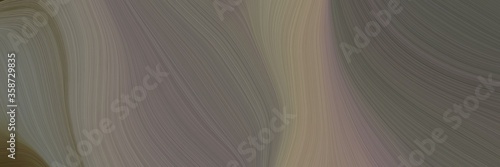 abstract moving designed horizontal header with dim gray, gray gray and dark olive green colors. fluid curved flowing waves and curves for poster or canvas