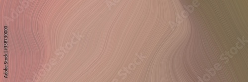 abstract modern designed horizontal banner with rosy brown, pastel brown and tan colors. fluid curved flowing waves and curves for poster or canvas