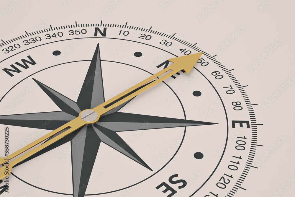 A Compass on a metal background. 3D illustration. A Compass on a metal background. 3D illustration.