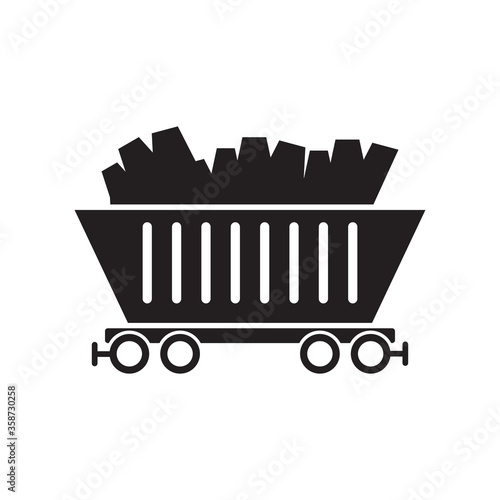 coal train icon, industrial icon vector