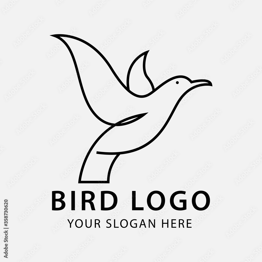 Fototapeta premium Bird luxury and minimalist logo template.