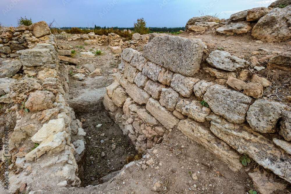 It's Excavated ruins of the Royal palace of Ugarit, considered one of the most important finds made at Ugarit. It's Excavated ruins of the Royal palace of Ugarit, considered one of the most important finds made at Ugarit.