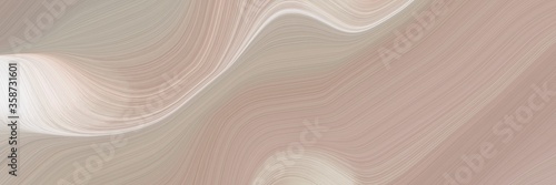 abstract decorative designed horizontal header with dark gray, antique white and pastel gray colors. fluid curved flowing waves and curves for poster or canvas