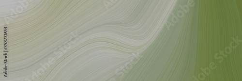 abstract decorative banner design with dark gray, dark olive green and pastel brown colors. fluid curved lines with dynamic flowing waves and curves for poster or canvas
