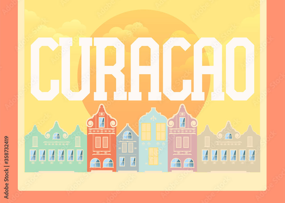 Curacao vector background vintage Stock Vector | Adobe Stock