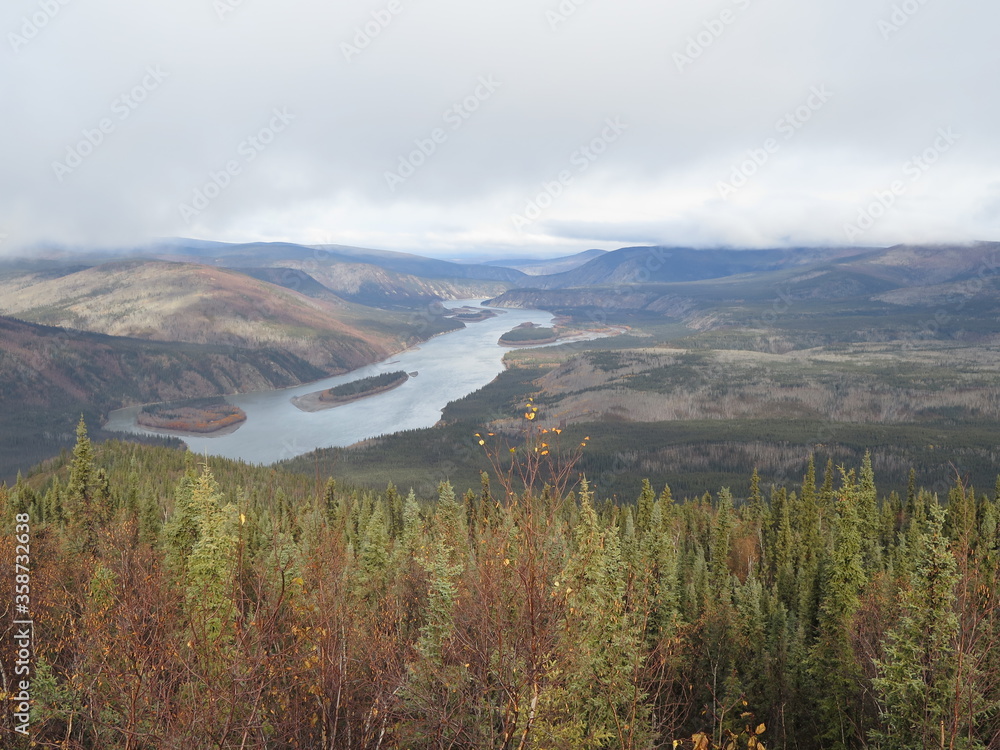 the view from the Midnight Dome Lookout, Dawson City, Canada, September