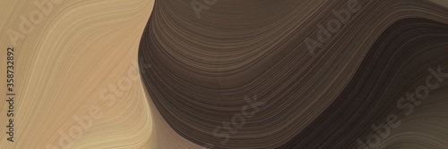 abstract surreal horizontal banner with very dark violet, dark khaki and pastel brown colors. fluid curved flowing waves and curves for poster or canvas © Eigens