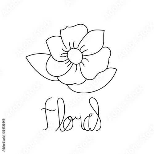 Outline logo floral. classic style logo