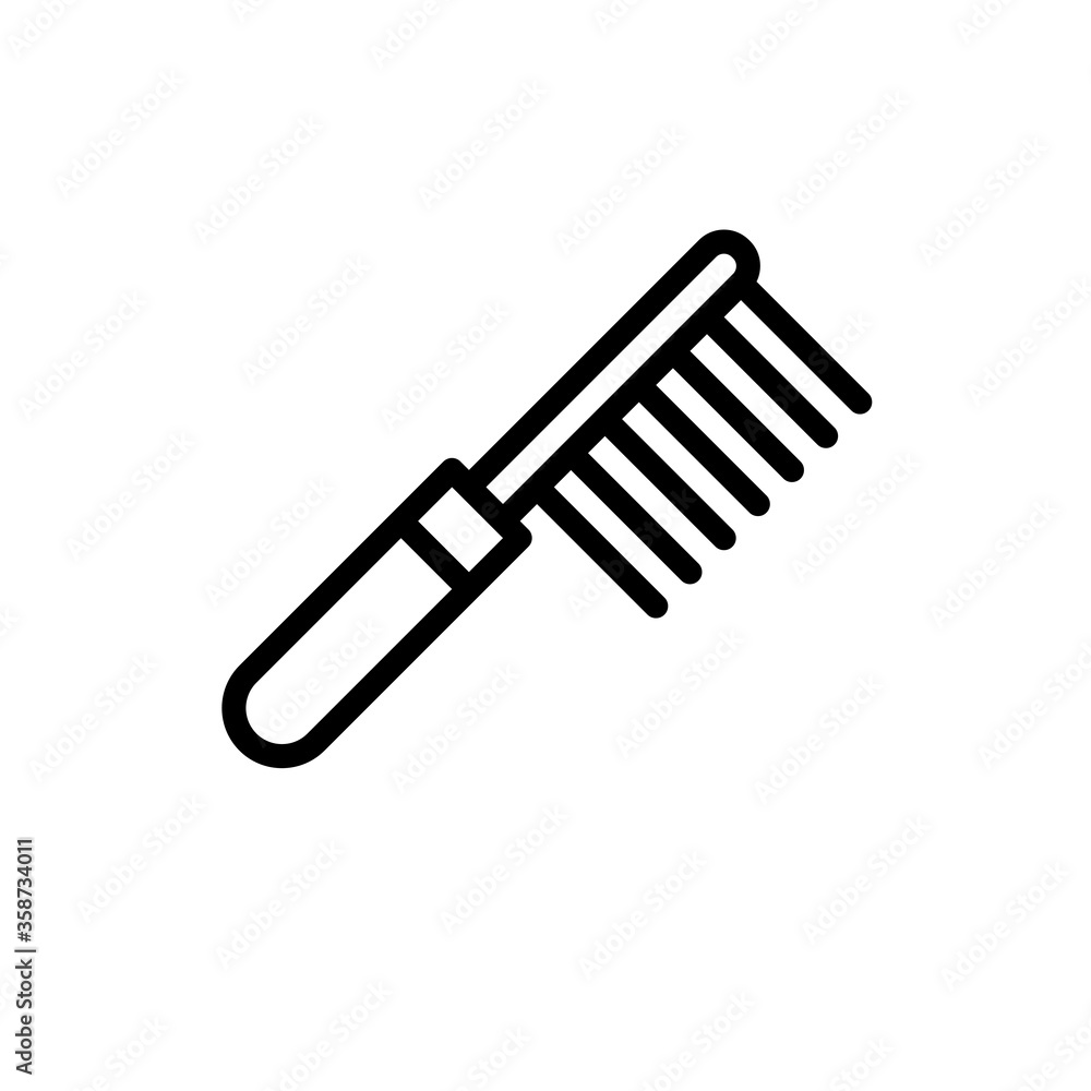 comb icon in line style isolated on white background. EPS 10 comb icon in line style isolated on white background. EPS 10