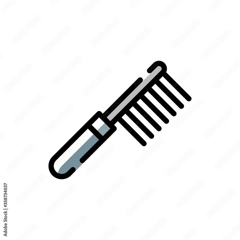 comb icon in filled line style isolated on white background. EPS 10 comb icon in filled line style isolated on white background. EPS 10