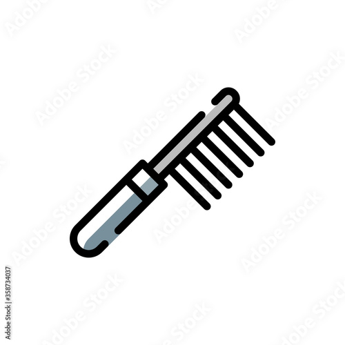 comb icon in filled line style isolated on white background. EPS 10 