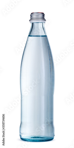 Obraz na plátně Mineral water in glass bottle with cap isolated on white