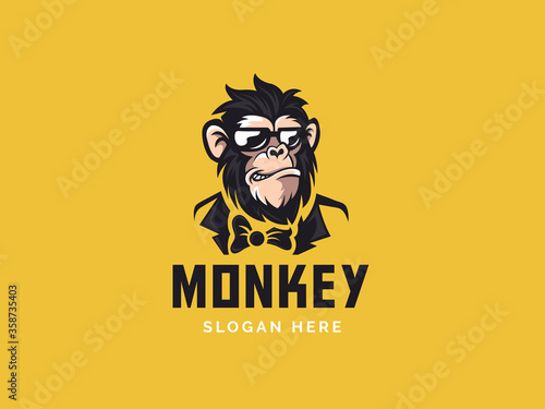 Monkey mascot logo vector